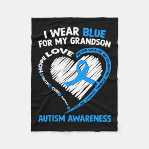 Ik Draag Blue voor mijn kleinzoon Autism Awareness Fleece Deken