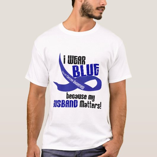 Ik Draag Blue voor mijn man 33 COLON CANCER T-shirt (Voorkant)