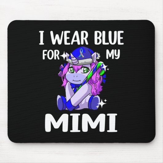 Ik Draag Blue voor mijn Mimi Diabetes Awareness Su Muismat (Voorkant)