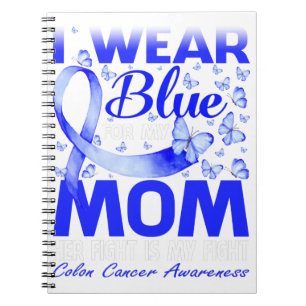 Ik Draag Blue voor mijn moeder Colon Cancer Awaren Notitieboek