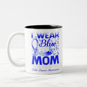 Ik Draag Blue voor mijn moeder Colon Cancer Awaren Tweekleurige Koffiemok