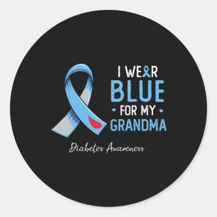 Ik Draag Blue voor mijn oma Diabetes Awareness Mon Ronde Sticker