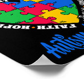 Ik Draag Blue voor My Son Autism Awareness Poster (Hoek)