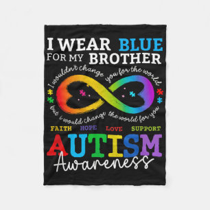 Ik Draag blues voor mijn broer Autism Awareness Mo Fleece Deken