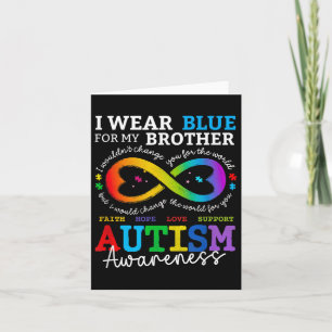 Ik Draag blues voor mijn broer Autism Awareness Mo Kaart