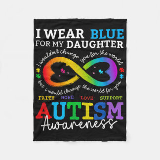 Ik Draag blues voor mijn dochter Autism Awareness  Fleece Deken