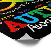 Ik Draag Blues voor mijn zoon Autisme Bewustzijn M Poster (Hoek)