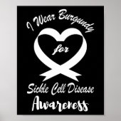 Ik Draag bordeauxrood voor het bewustzijn van sikk Poster (Voorkant)