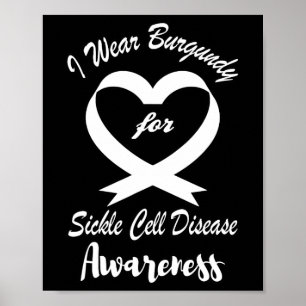 Ik Draag bordeauxrood voor het bewustzijn van sikk Poster