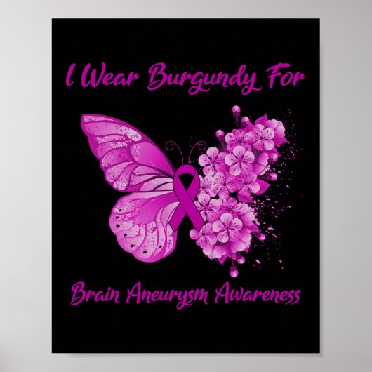 Ik Draag Bourgogne voor hersenbewustwording Poster (Voorkant)