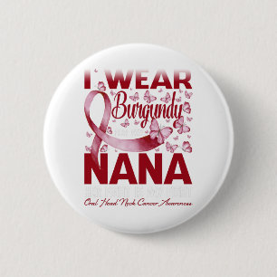 Ik Draag Bourgogne voor mijn nekkanker van de nana Ronde Button 5,7 Cm