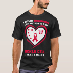 Ik Draag Bourgondië voor mijn schoonzoon Sikkelcel T-shirt