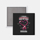 Ik Draag Bourgondië voor mijn vader sikkelcel bewu Magneet (Voorkant / Achterkant)