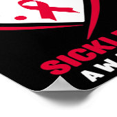 Ik Draag Bourgondië voor mijn vader sikkelcel bewu Poster (Hoek)