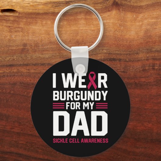 Ik Draag Bourgondië voor mijn vader sikkelcelanemi Sleutelhanger (Achterkant)