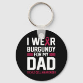 Ik Draag Bourgondië voor mijn vader sikkelcelanemi Sleutelhanger (Achterkant)