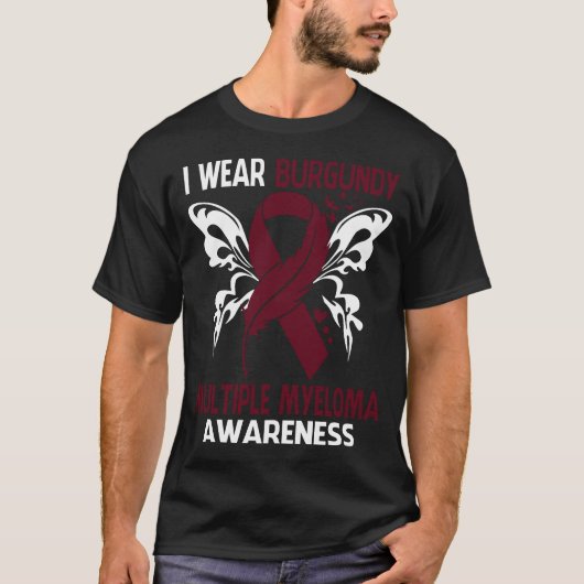 Ik Draag Bourgondië voor multiple MYELOMA awarenes T-shirt (Voorkant)