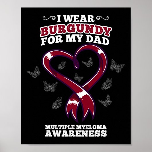 Ik Draag Bourgondische vader Multiple Myeloma Awar Poster (Voorkant)