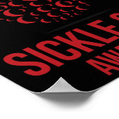 Ik Draag Burgundy Ribbon Sickle Cell Awareness Sep Poster (Hoek)