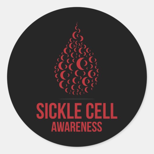 Ik Draag Burgundy Ribbon Sickle Cell Awareness Sep Ronde Sticker (Voorkant)