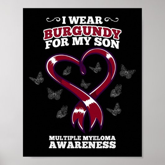 Ik Draag Burgundy Son Multiple Myeloma Awareness B Poster (Voorkant)