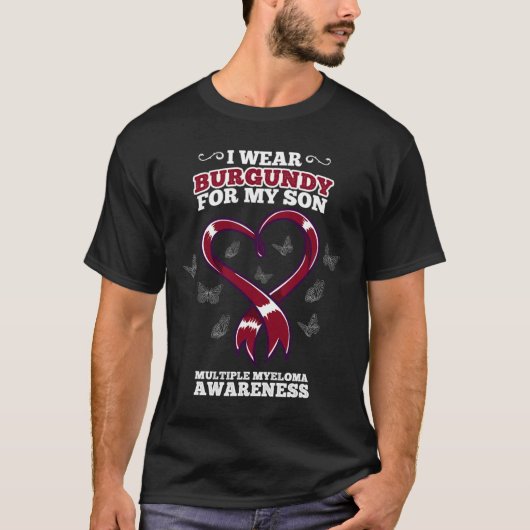 Ik Draag Burgundy Son Multiple Myeloma Awareness B T-shirt (Voorkant)