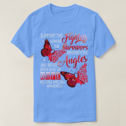 Ik Draag Burgundy Support Fighters Multiple Myelom T-shirt (Design voorkant)