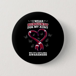 Ik Draag Burgundy tante Multiple Myeloma Awareness Ronde Button 5,7 Cm