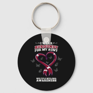 Ik Draag Burgundy tante Multiple Myeloma Awareness Sleutelhanger