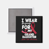 Ik Draag Burgundy voor mijn kleindochter Sickle Ce Magneet (Voorkant / Achterkant)