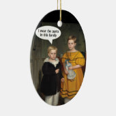 Ik draag de Pants - Funny Gay Couple Keramisch Ornament (Rechts)