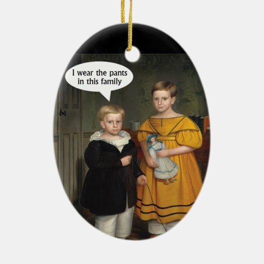 Ik draag de Pants - Funny Gay Couple Keramisch Ornament (Achterkant)
