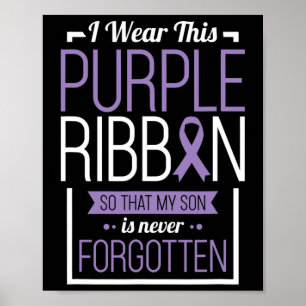 Ik Draag dit Paarse Ribbon Overdosering Bewustheid Poster