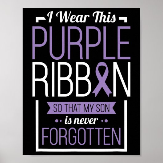 Ik Draag dit Paarse Ribbon Overdosering Bewustheid Poster (Voorkant)