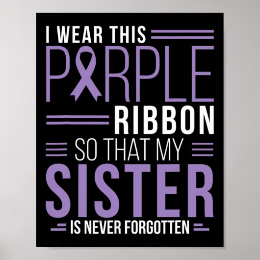 Ik Draag dit Paarse Ribbon Overdosering Bewustheid Poster (Voorkant)