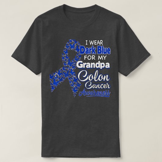 Ik Draag donkerblauw voor mijn opa Colon Cancer Aw T-shirt (Design voorkant)