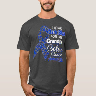 Ik Draag donkerblauw voor mijn opa Colon Cancer Aw T-shirt