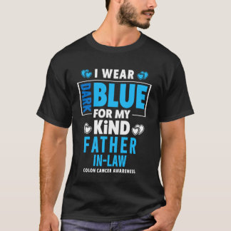 Ik draag donkerblauw voor mijn schoonvader vanwege t-shirt