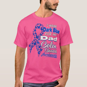Ik Draag donkerblauw voor mijn vader Colon Cancer T-shirt