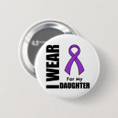 Ik Draag een Paars lint voor mijn dochter Ronde Button 5,7 Cm (Voorkant /achterkant)
