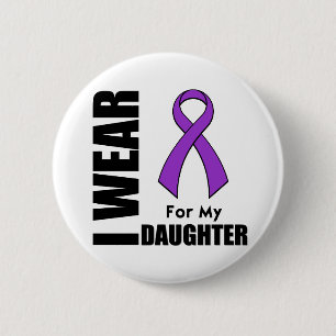 Ik Draag een Paars lint voor mijn dochter Ronde Button 5,7 Cm