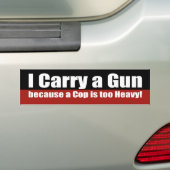 Ik draag een pistool bumpersticker (Op auto)