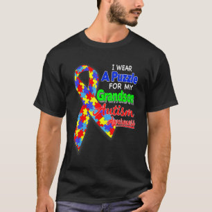 Ik draag een puzzel voor mijn kleinzoon Autisme b T-shirt