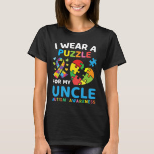 Ik Draag een puzzel voor mijn oom Autisme Bewustzi T-shirt