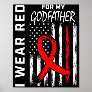 Ik draag een rode lint voor Godfather Hartziekte b Poster
