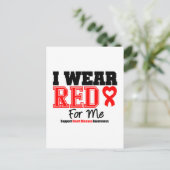 Ik Draag een rood lint voor mij Briefkaart (Staand voorkant)