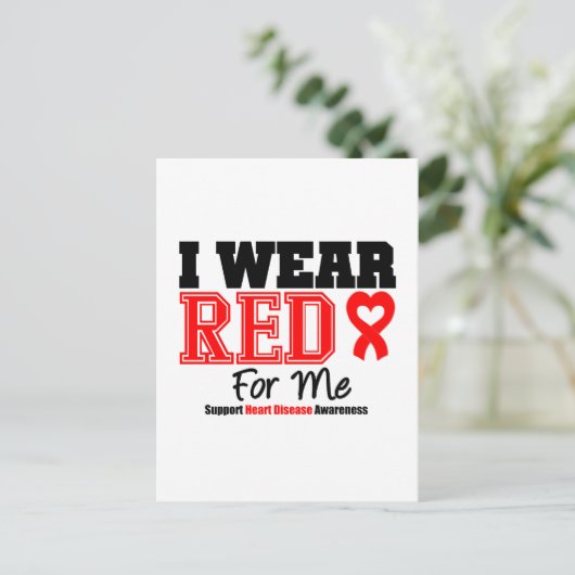 Ik Draag een rood lint voor mij Briefkaart (Staand voorkant)