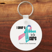 Ik Draag een schildklierkankerlint voor de kuur Sleutelhanger (Voorkant)