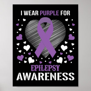 Ik Draag Epilepsy Bewustheid Supporter Ribbon Poster