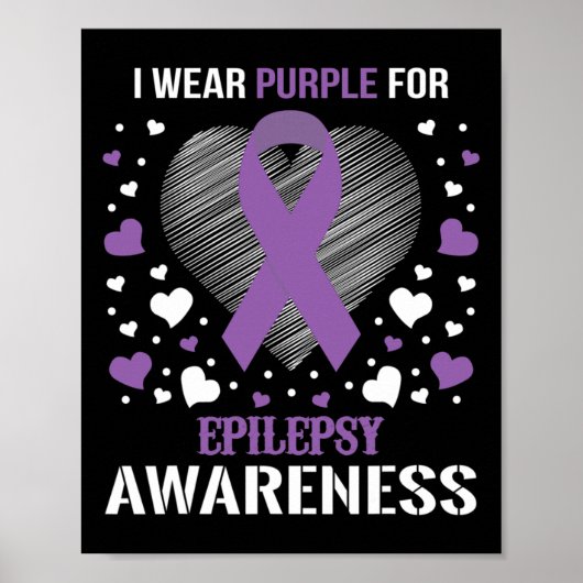 Ik Draag Epilepsy Bewustheid Supporter Ribbon Poster (Voorkant)